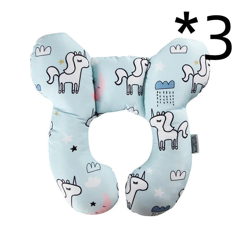 U-shaped baby head support pillow in various styles for car safety seats