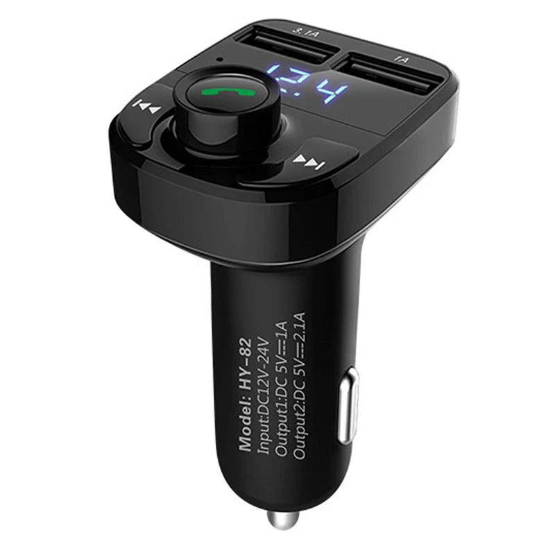 Compact Bluetooth Car Kit with FM Transmitter and Dual USB Charger for cars