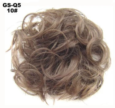 Synthetic wavy curly messy hair bun for women, 12cm diameter, high-temperature wire