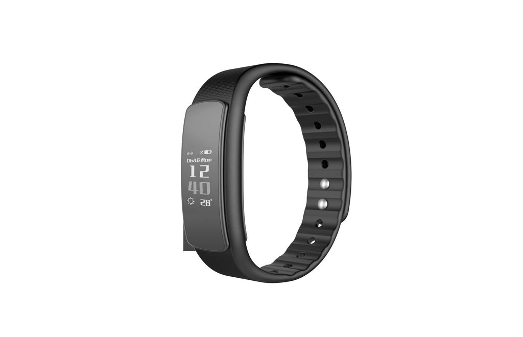 I6 smart sports bracelet with 0.96-inch screen on wrist showing health metrics