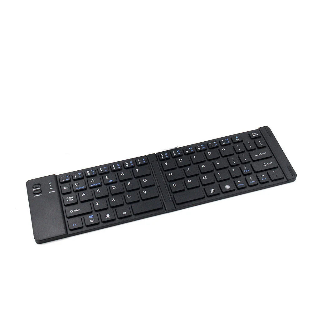 Compact foldable Bluetooth keyboard in black and white options