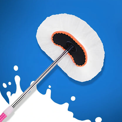 Extendable car wash brush with milk silk bristles and aluminum pole for vehicle cleaning