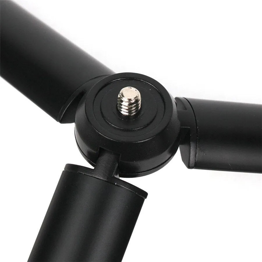 Black aluminium mobile phone tripod stabiliser for iPhone