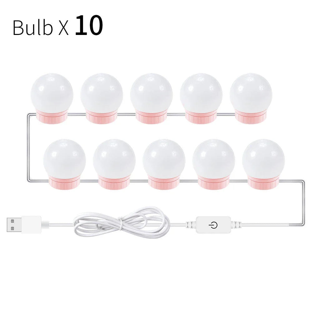 USB Touch Switch LED Mirror Light Bulb with adjustable dimming and natural white light