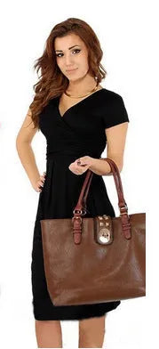 Pregnant women's stretch maternity dress in acrylic knit, available in red, Tibetan blue, black, blue, sizes S-XL