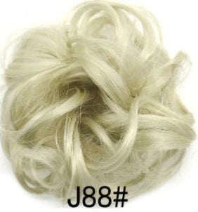 Synthetic wavy curly messy hair bun for women, 12cm diameter, high-temperature wire