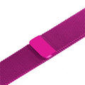 Stainless steel watch strap in silver, black, gold, and rose gold colours showing 22mm and 24mm width options