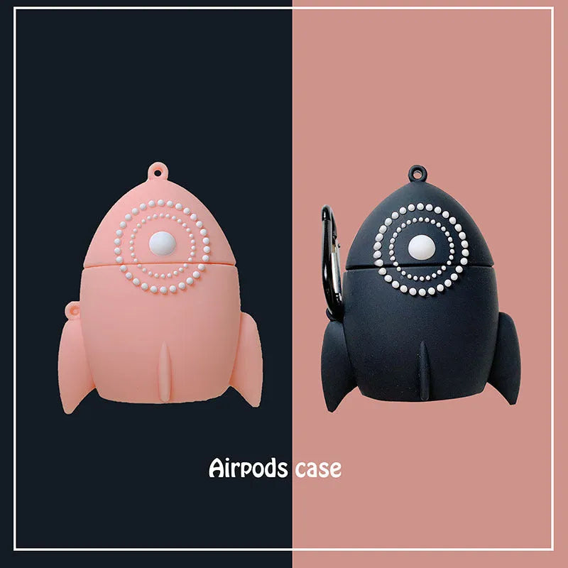 Pink silicone protective case for Apple AirPods 1 and 2 wireless headphones