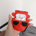 Silicone protective cover for Airpods with cartoon animal hook, black colour option