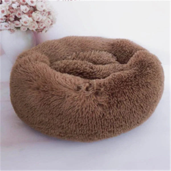 Round long hairy cat mattress in various colours and sizes for pet comfort