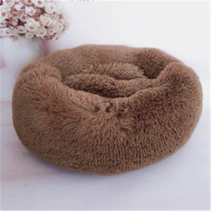 Round long hairy cat mattress in various colours and sizes for pet comfort