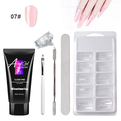 Painless Extension Gel Nail Art Set with UV/LED lamp and leather case