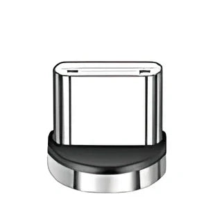 Black 3A magnetic fast charging data cable with Type-C and Apple heads, 1.8m length for iPhone and Android