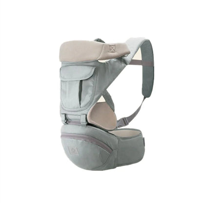 Multi-functional baby waist stool in various colours, designed for infants aged 3-36 months with a 20kg load capacity.