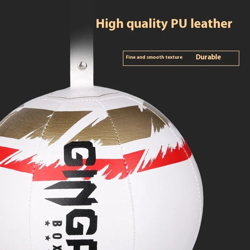 PU hanging boxing speed ball for reaction training in black, green, and white colour options.