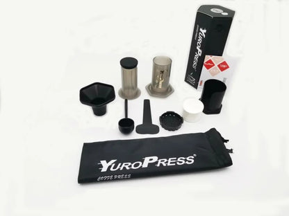 French Filter Cup Method Press Pot for Tea and Coffee in grey, pink, blue, and orange