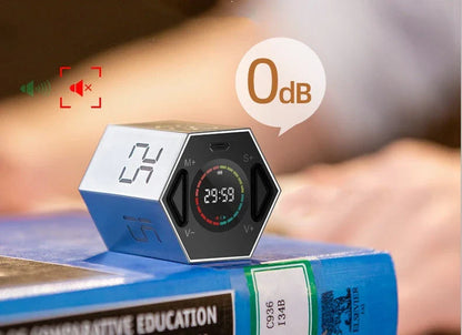 Creative Timer Kitchen Reminder Alarm Clock in pearl silver with USB charging