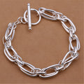 925 silver plated bracelet on copper base, 20 cm length, 7 mm width, silver colour