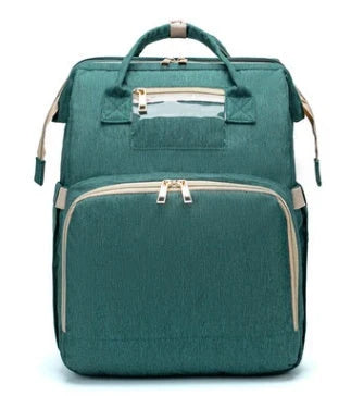 USB charging mommy bed backpack with foldable design and large capacity