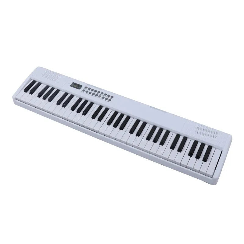 Charging portable smart folding 61 key piano, plastic body, 80.6 cm length, black colour option