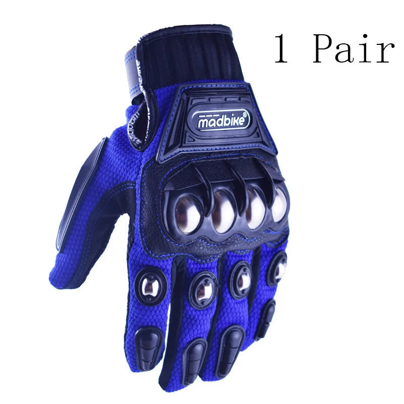 Alloy protective off-road motorcycle gloves with anti-skid palm design