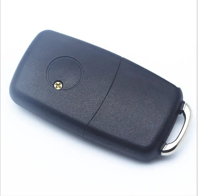 Black 3-button car key shell with secret compartment, made of nylon glass fibre PVC, showing button and rotary base