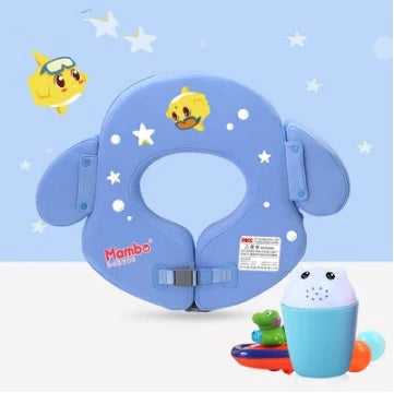 Children's inflatable lying ring with anti-turning design for safe swimming