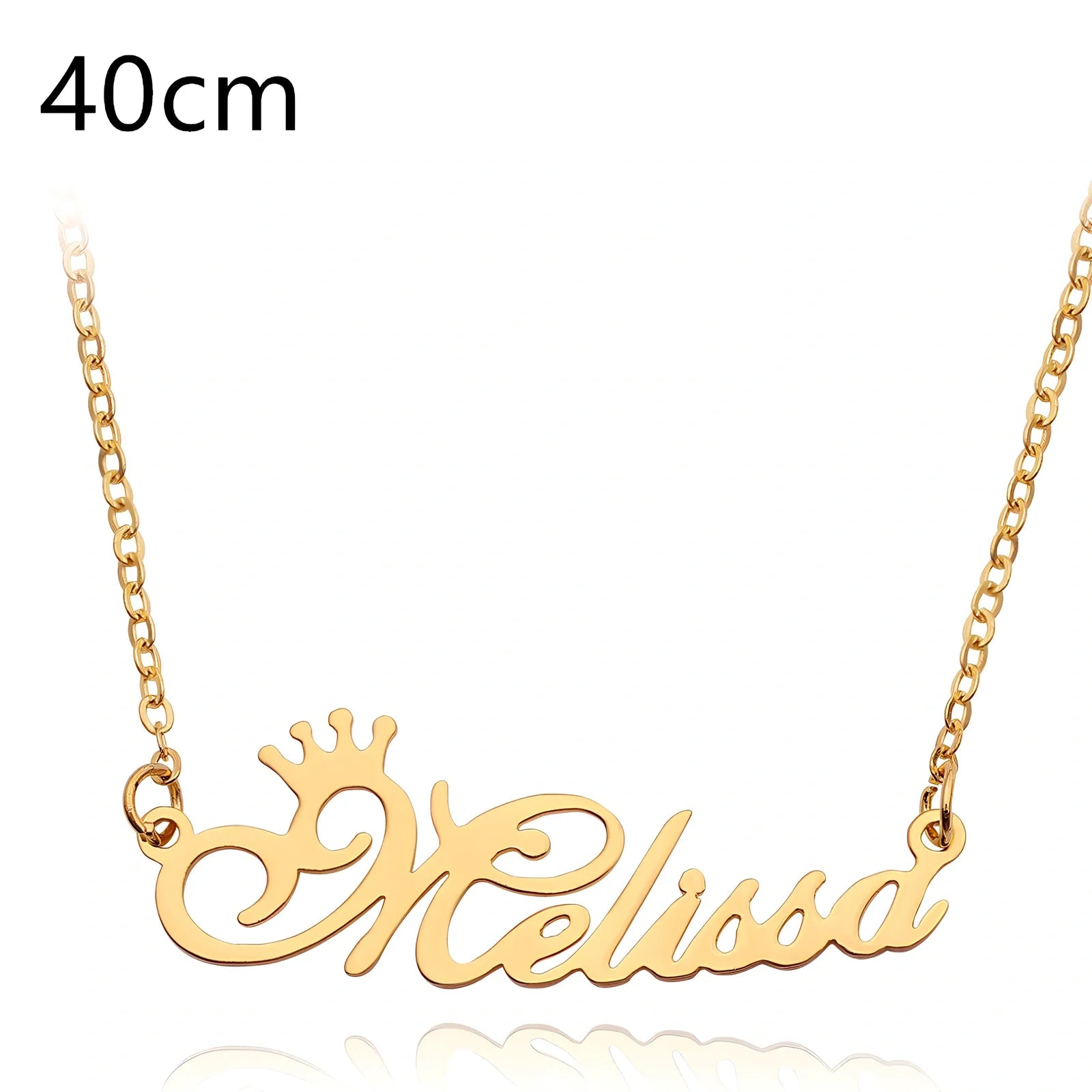 Custom name pendant necklace in titanium steel with 925 silver plating, rose gold chain 45cm length