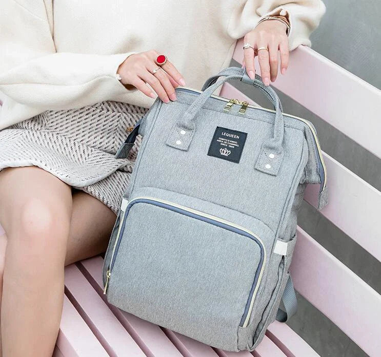 Large capacity waterproof Oxford cloth diaper backpack with USB charging port