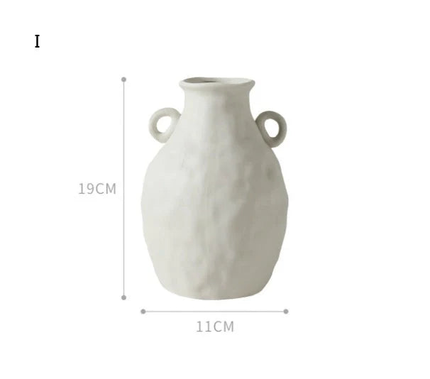 Nordic-inspired ceramic vase with minimalist design and art museum style
