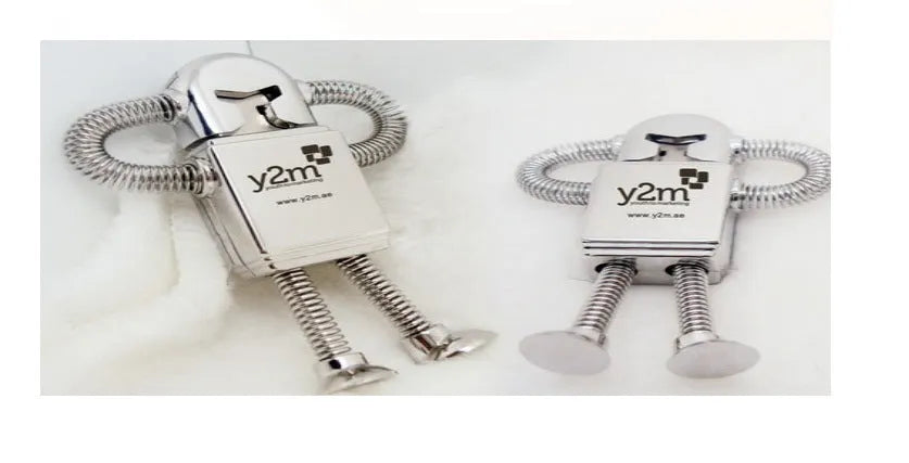 Zinc alloy Springman robot U disk USB flash drive in silver finish, 80x23x14mm, multiple capacities available