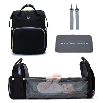 Large capacity waterproof Oxford cloth diaper backpack with USB charging port