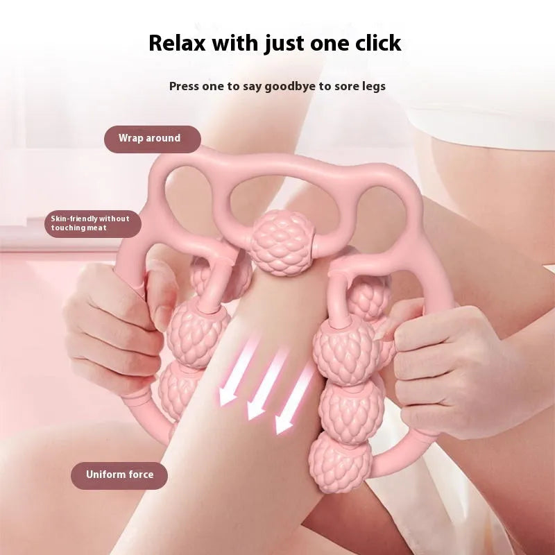 Double row ring clip leg massager with bear design in pink, green, or purple.