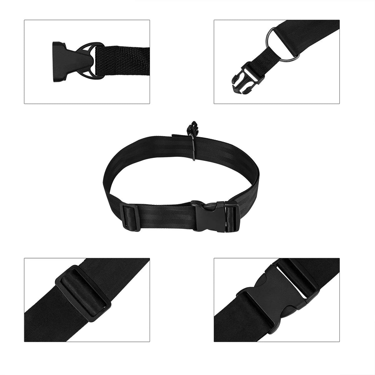 Black 56 inch polyester speed training parachute with adjustable waist belt for running resistance training