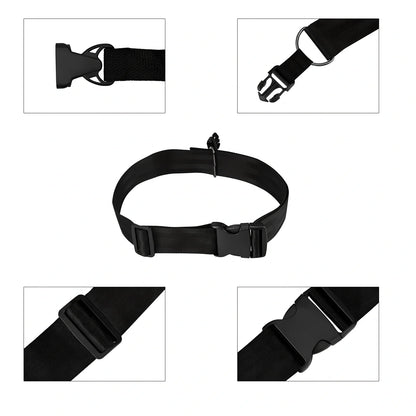 Black 56 inch speed training parachute with adjustable belt providing 15-33 pounds resistance for running