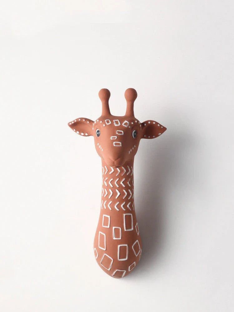 Ceramic animal-shaped wall vases in rabbit, brown bear, and giraffe designs for stylish home decor