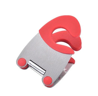 Stainless steel heat-resistant spoon rest spatula holder in red, grey, or black