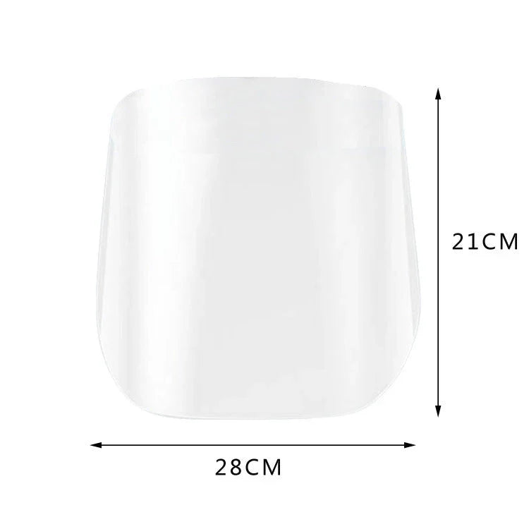 Head-mounted anti-fog and anti-spray mask in blue, green, and pink with replaceable lenses