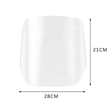 Head-mounted anti-fog and anti-spray mask in blue, green, and pink with replaceable lenses