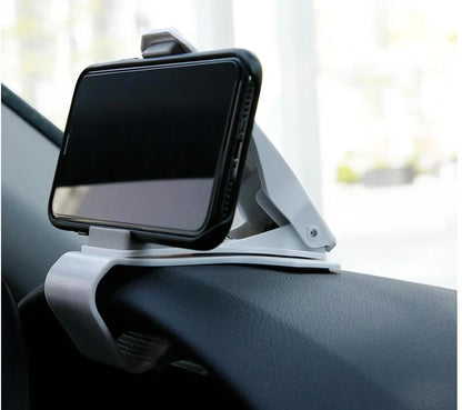 Black magnetic car phone holder with 360-degree rotation mounted on car vent