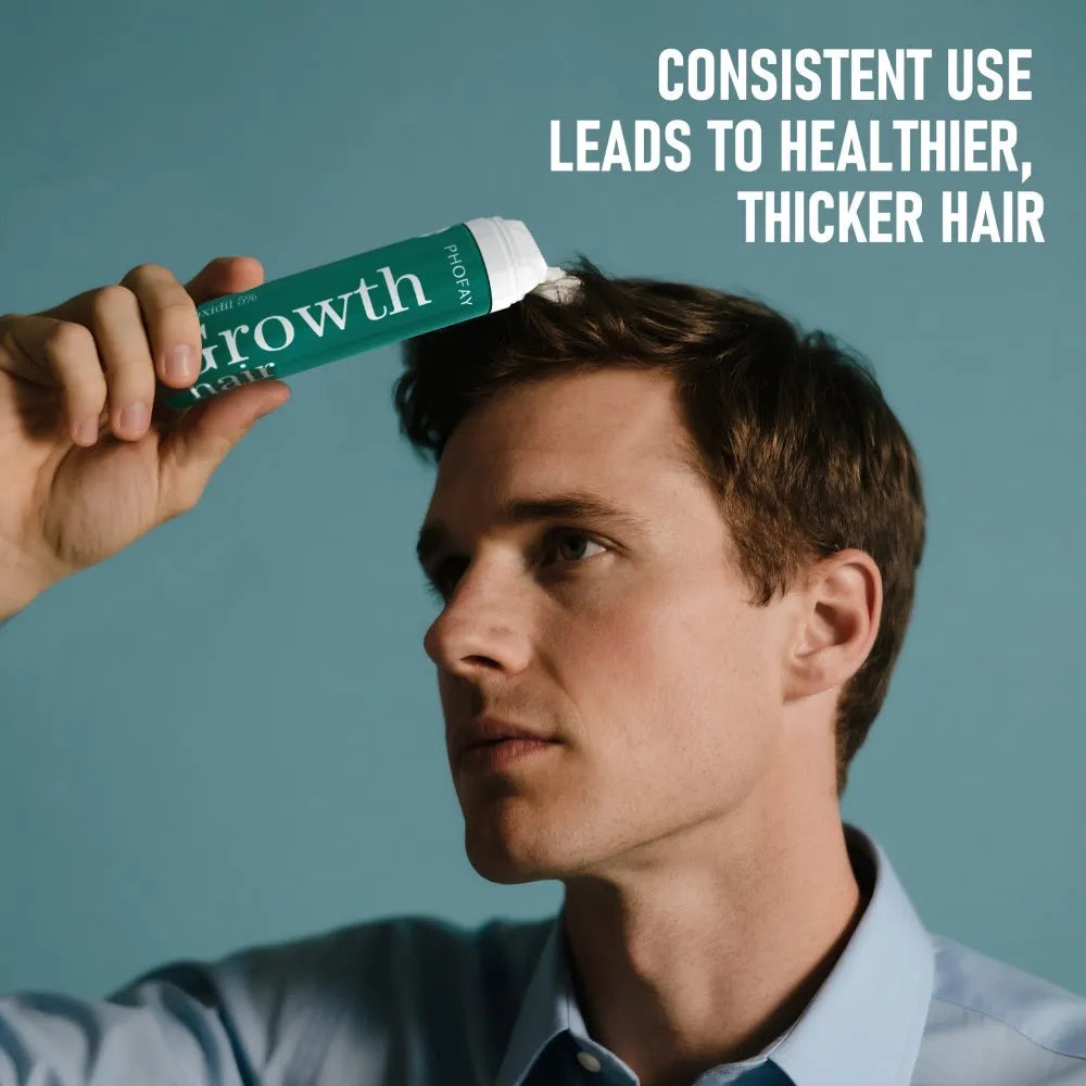 CH004 minoxidil anti-hair loss mousse bottle with applicator nozzle for topical foam treatment