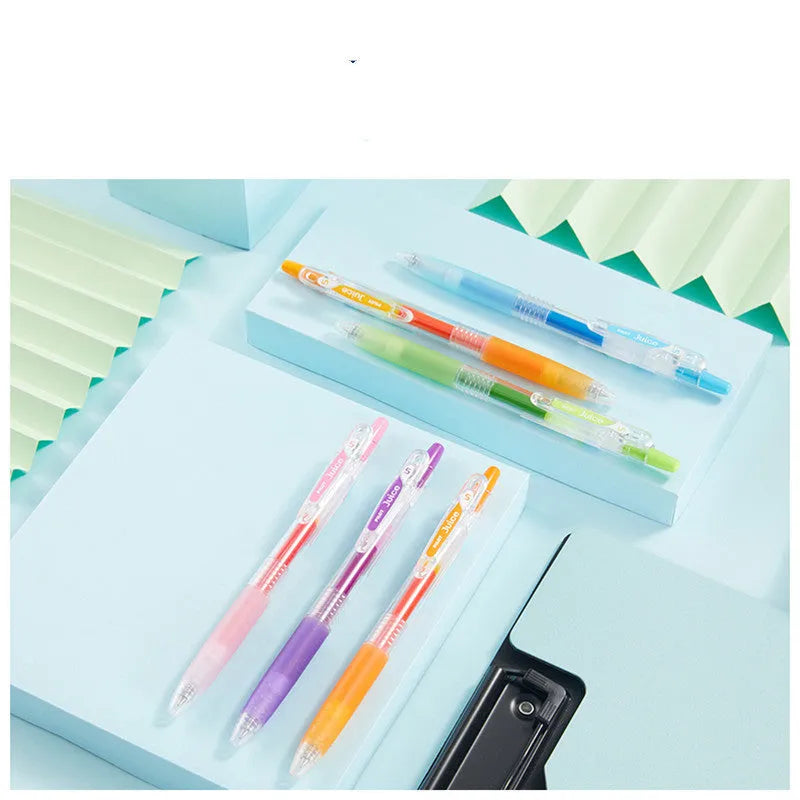 Baiguole 0.5mm gel pen showing metallic gold and silver colour options with standard 143mm length