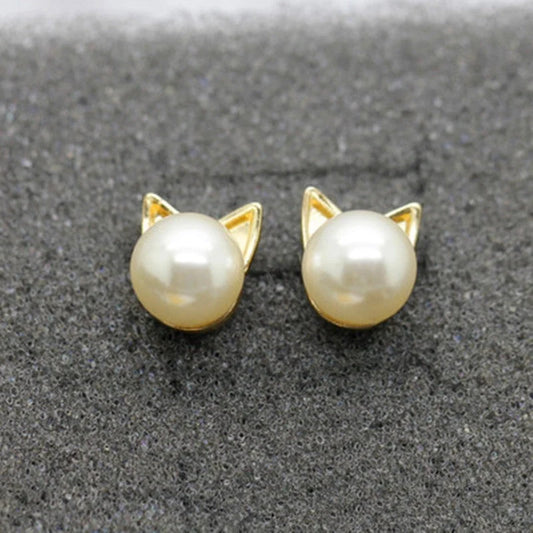 Cat-themed earrings in silver and gold, lightweight and stylish