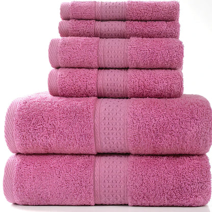 Pure cotton absorbent towel set in bamboo green, showing 140x70cm bath, 33x73cm hand, and 33x33cm square towels