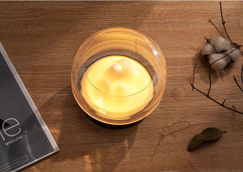 Soothing Ambient Light Aromatherapy Diffuser with Mountain Landscape Display and Warm LED Lighting