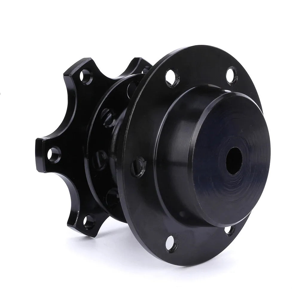 Car steering wheel quick release adapter device shown in multiple colour options