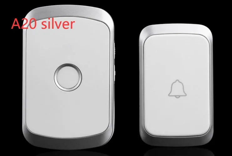 Wireless doorbell kit with plug-in receiver and battery-powered transmitter in black finish