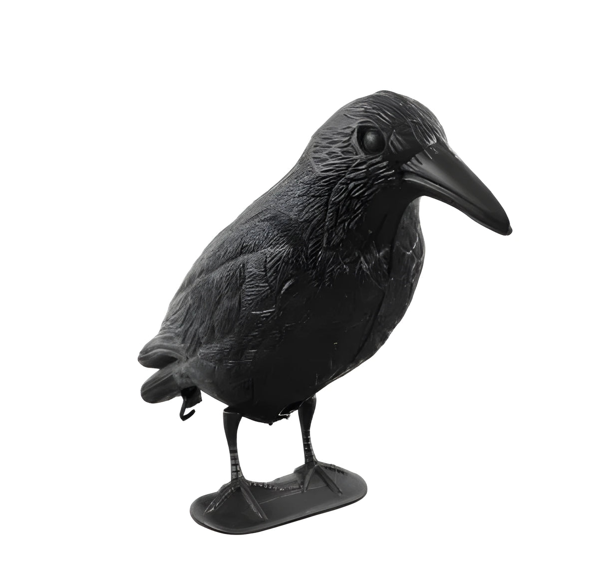 Hunting animal repeller PE owl decoy 38.5cm tall with realistic painted detail, isolated on white
