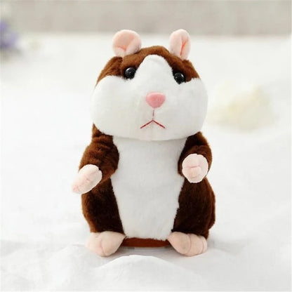 15CM Little Talking Hamster Toy in light brown, dark brown, or grey with voice mimic function
