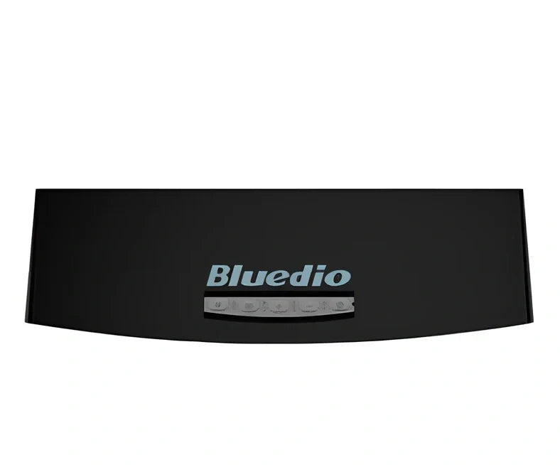 Bluedio BS-5 Mini portable Bluetooth speaker showing 3D stereo output and 10m wireless range